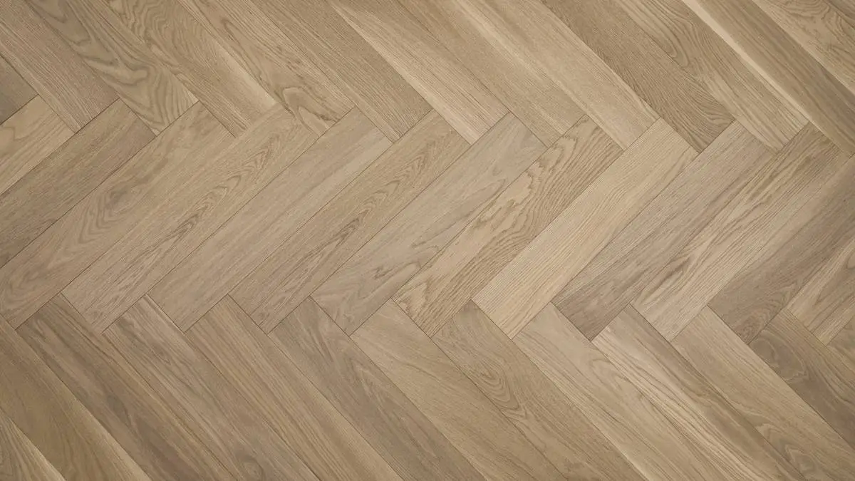 American Oak 5 Herringbone Collection-Macaroon By Vidar Flooring