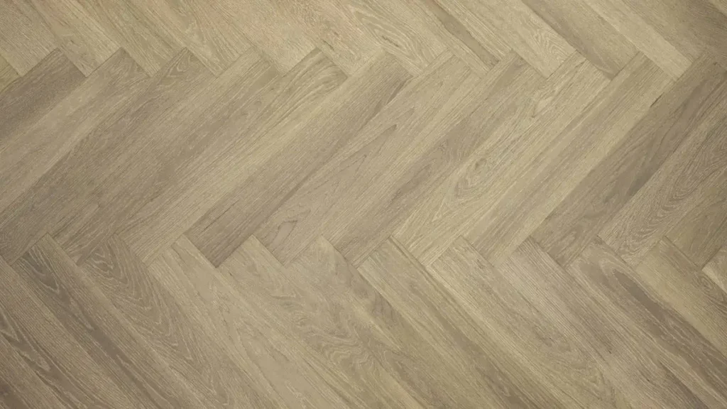 American Oak 5 Herringbone Collection-Wheat Berry by Vidar Flooring, floor sample